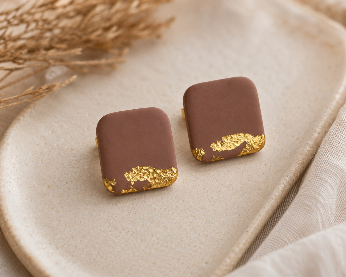 Mocha Gold Studs