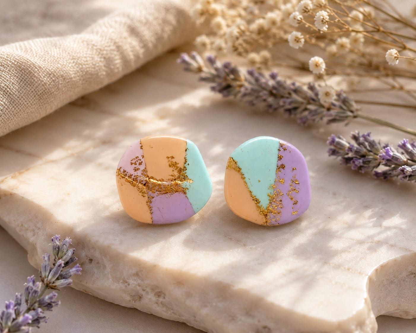 Pastel Mosaic Studs